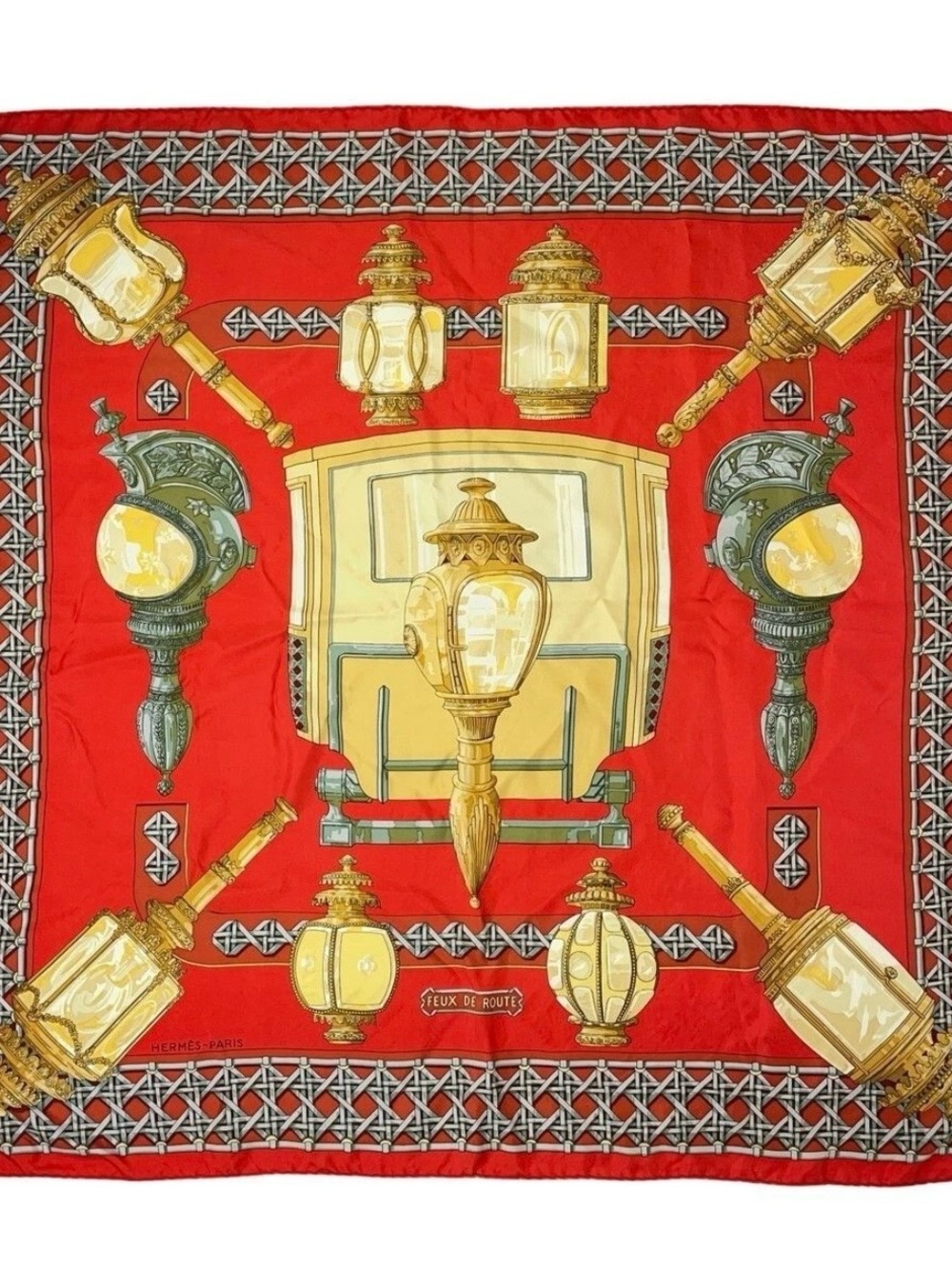 HERMES Carre 90 Silk Scarf Feux de Route